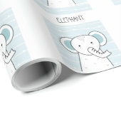 Blue Baby Elephant Geschenkpapier (Rolleneckpunkt)