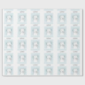 Blue Baby Elephant Geschenkpapier (Flach)