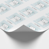 Blue Baby Elephant Geschenkpapier (Ecke)