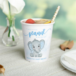 Blue Baby Elephant Little Peanut Baby Dusche Pappbecher