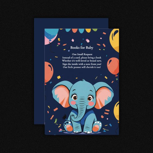 Blue Baby Elephant Party Baby Dusche Begleitkarte