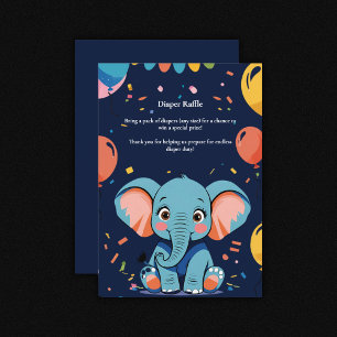 Blue Baby Elephant Party Baby Dusche Begleitkarte
