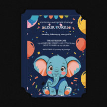 Blue Baby Elephant Party Baby Dusche
