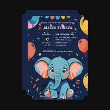 Blue Baby Elephant Party Baby Dusche