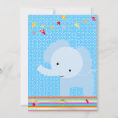 Blue Baby Elephant Personalisiertes Party Einladung (Rückseite)