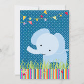 Blue Baby Elephant Personalisiertes Party Einladung (Rückseite)