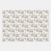 Blue Baby Elephant Rhino Lion Geschenkpapier Set (Vorderseite 2)