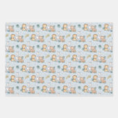 Blue Baby Elephant Rhino Lion Geschenkpapier Set (Vorderseite)