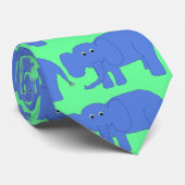 Blue Baby Elephants Krawatte (Gerollt)