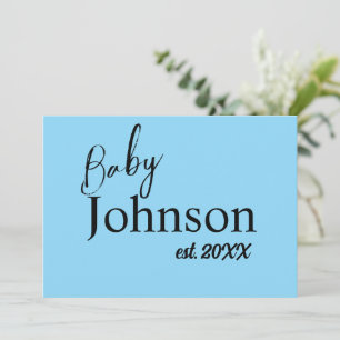 Blue Baby Est. Jahresankündigung der Großeltern Ankündigung