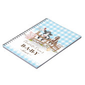 Blue Baby Farm Animals Baby Dusche Notizblock (Linke Seite)