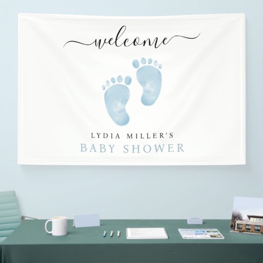 Blue Baby Feet Baby Dusche Begrüßung Baby Baby Boy Banner (Messe)