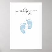 Blue Baby Feet Baby Dusche Begrüßung Baby Baby Boy Poster (Vorne)
