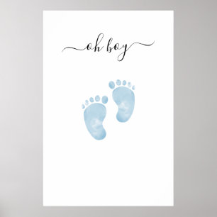 Blue Baby Feet Baby Dusche Begrüßung Baby Baby Boy Poster
