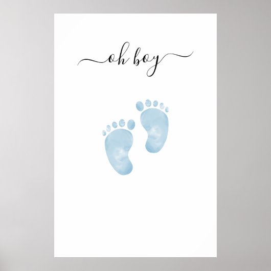 Blue Baby Feet Baby Dusche Begrüßung Baby Baby Boy Poster (Vorne)