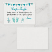 Blue Baby Feet Diaper Raffelkarten Platzkarte (Vorne/Hinten)