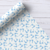 Blue Baby Feet Footprints Baby Showmuster Geschenkpapier