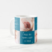 Blue Baby First Hanukkah Junge Mutter Vater 4 Foto Kaffeetasse (Vorderseite Links)