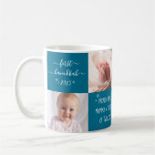Blue Baby First Hanukkah Junge Mutter Vater 4 Foto Kaffeetasse (Links)