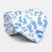 Blue Baby Foot Prints Neck Tie Krawatte (Gerollt)