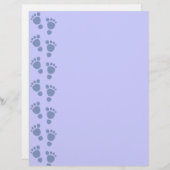 Blue Baby Footprint Es ist ein Junge! Briefpapier (Vorne/Hinten)