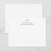 Blue Baby Footprints Junge Mutter Vater aus dem Ki Mitteilungskarte (Vorne/Hinten)