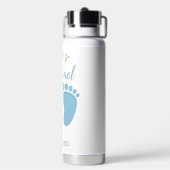 Blue Baby Footprints Name Trinkflasche (Hinten)