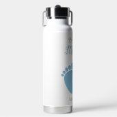 Blue Baby Footprints Name Trinkflasche (Vorderseite)
