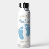 Blue Baby Footprints Name Trinkflasche (Links)
