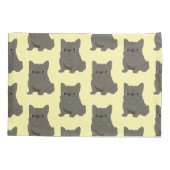 Blue Baby French Bulldog, yellow Pillow Case Kissenbezug (Rückseite)