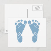 Blue Baby Fußspuren Postkarte (Vorne/Hinten)
