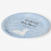 BLUE Baby Garden Deer Sehr geehrte Kinderdusche la Pappteller (Schrägansicht)