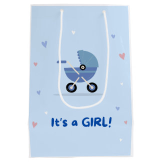 BLUE baby girl welcoming gift bag Mittlere Geschenktüte