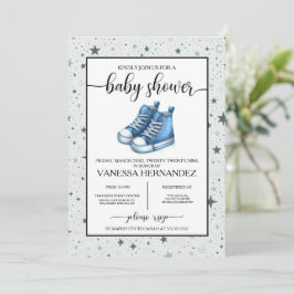Blue Baby High Tops Baby Dusche Einladung