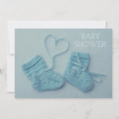Blue Baby Hinterns Foto Dusche Einladung (Vorderseite)