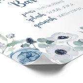 Blue Baby in Bloom Baby Dusche Mama Osa Bar Poster (Ecke)