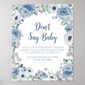Blue Baby in Bloom Baby Dusche Sage Baby nicht Poster (Vorne)