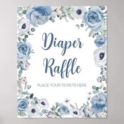 Blue Baby in Bloom Baby Duwer Diaper Raffle Poster (Vorne)