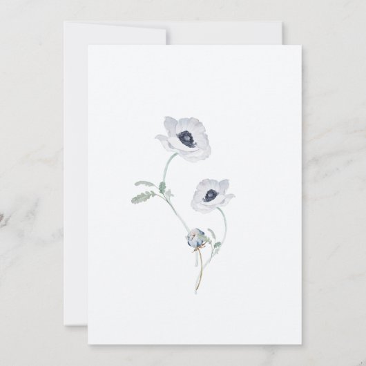 Blue Baby in Bloom Baby Shower Einladung (Rückseite)