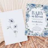Blue Baby in Bloom Baby Shower Einladung