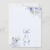 Blue Baby in Bloom Baby Shower Einladung (Rückseite)