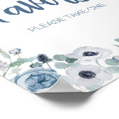 Blue Baby in Bloom Baby Shower Favoriten Poster (Ecke)
