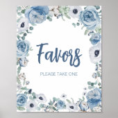 Blue Baby in Bloom Baby Shower Favoriten Poster (Vorne)