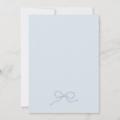 Blue Baby in Bloom Bow Wildblume Boy Baby Dusche Einladung (Rückseite)