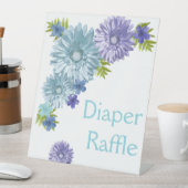 Blue Baby in Bloom Brunch Duschdusche Windeln Raff Sockelschild (In Situ)