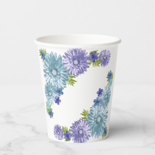 Blue Baby in Bloom Brunch Dusche Pappbecher (Rückseite)