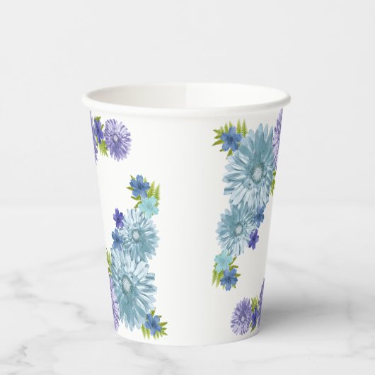 Blue Baby in Bloom Brunch Dusche Pappbecher (Links)