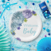 Blue Baby in Bloom Brunch Dusche Pappteller (Party)