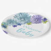 Blue Baby in Bloom Brunch Dusche Pappteller (Schrägansicht)