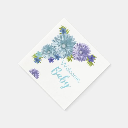 Blue Baby in Bloom Brunch Dusche Serviette (Ecke)